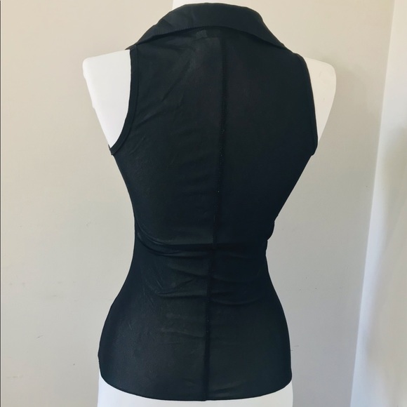 *SALE* Cache Cache Paris Y2K Collared Mesh Tank Top - Picture 8 of 9
